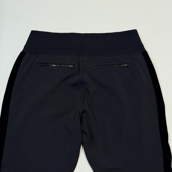 Athleta Jogger Pants Womens XL Black High Rise Rib Waist Zip Pockets Stretch - Picture 6 of 13